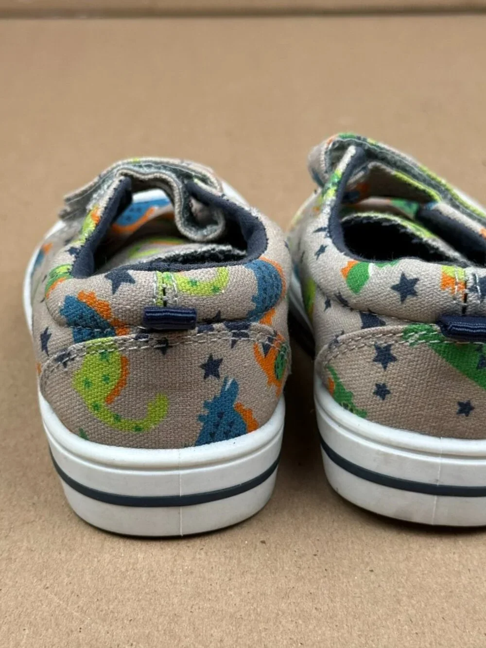 Toddler Boys Size 5 Dinosaur Print Canvas Sneakers Hook and Loop Shoes
